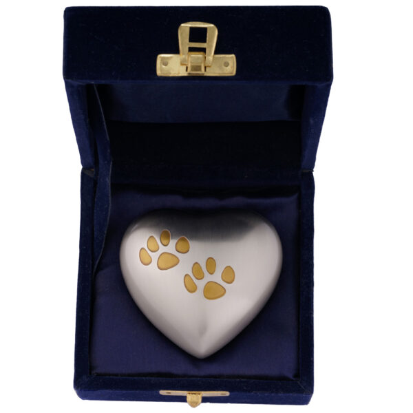 Arielle Heart Urn Small [Slate w/ Gold Paws] - Image 3