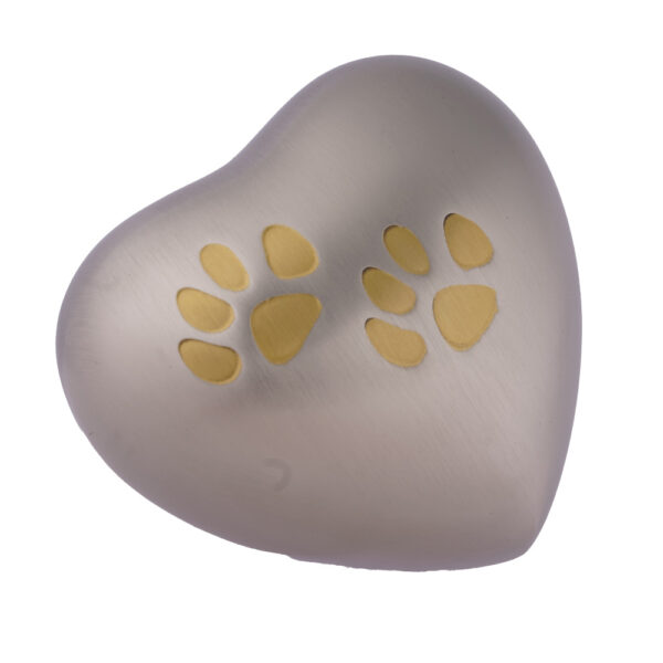 Arielle Heart Urn Small [Slate w/ Gold Paws] - Image 2