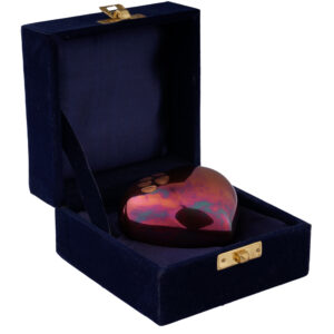 Arielle Heart Urn Small [Classic Paw Raku/Copper Heart]
